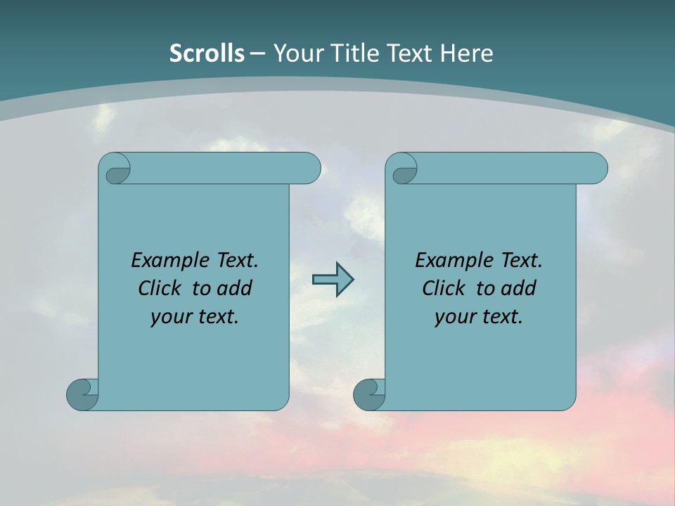 A Painting Of A Field With Clouds In The Sky PowerPoint Template