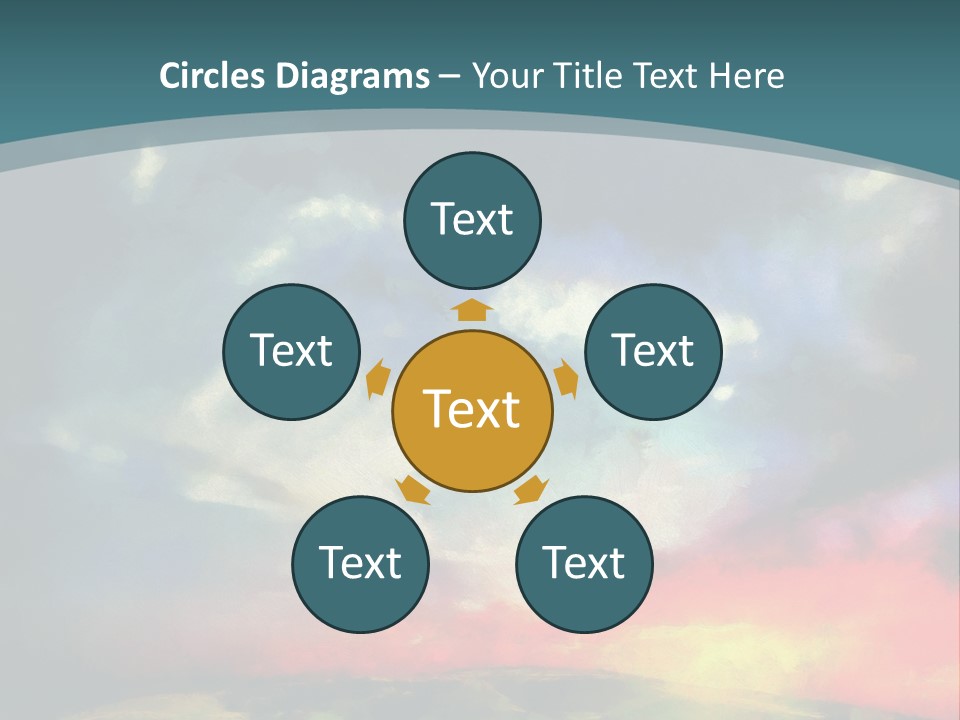 A Painting Of A Field With Clouds In The Sky PowerPoint Template