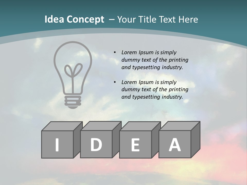 A Painting Of A Field With Clouds In The Sky PowerPoint Template