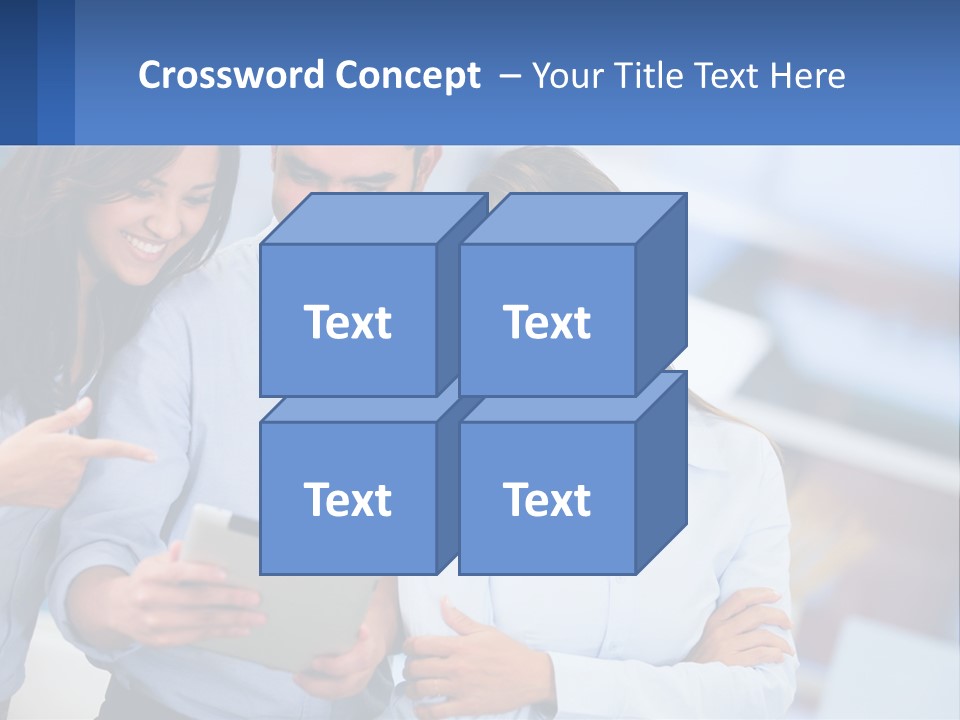 A Group Of People Looking At A Tablet PowerPoint Template