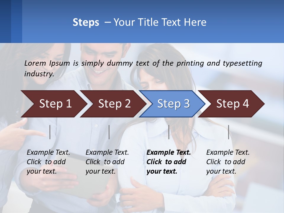 A Group Of People Looking At A Tablet PowerPoint Template