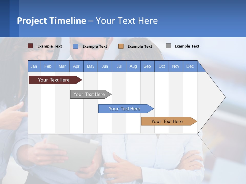 A Group Of People Looking At A Tablet PowerPoint Template