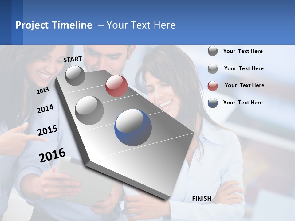 A Group Of People Looking At A Tablet PowerPoint Template