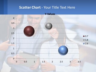 A Group Of People Looking At A Tablet PowerPoint Template