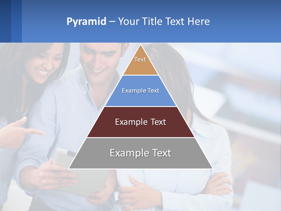 A Group Of People Looking At A Tablet PowerPoint Template