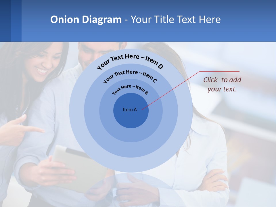 A Group Of People Looking At A Tablet PowerPoint Template