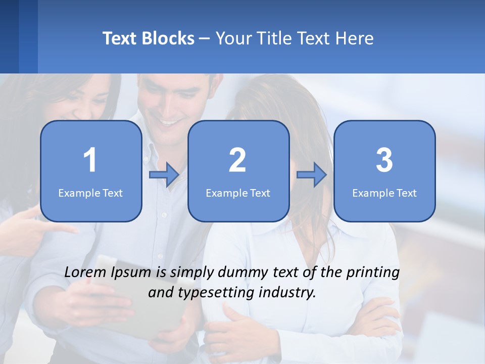 A Group Of People Looking At A Tablet PowerPoint Template