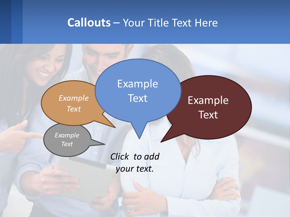A Group Of People Looking At A Tablet PowerPoint Template
