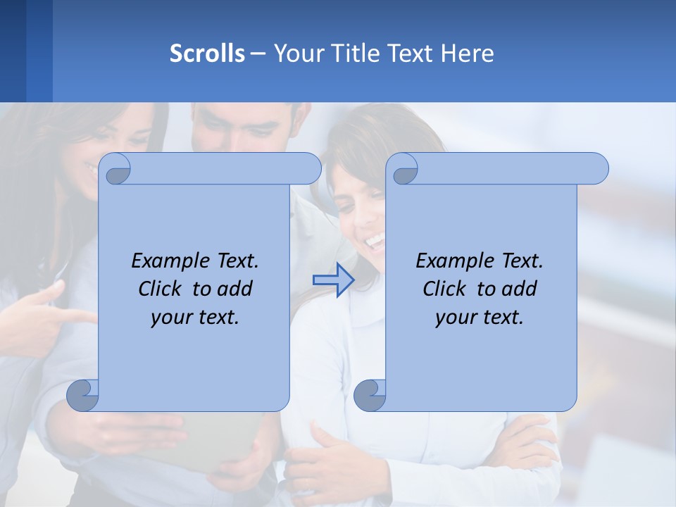 A Group Of People Looking At A Tablet PowerPoint Template
