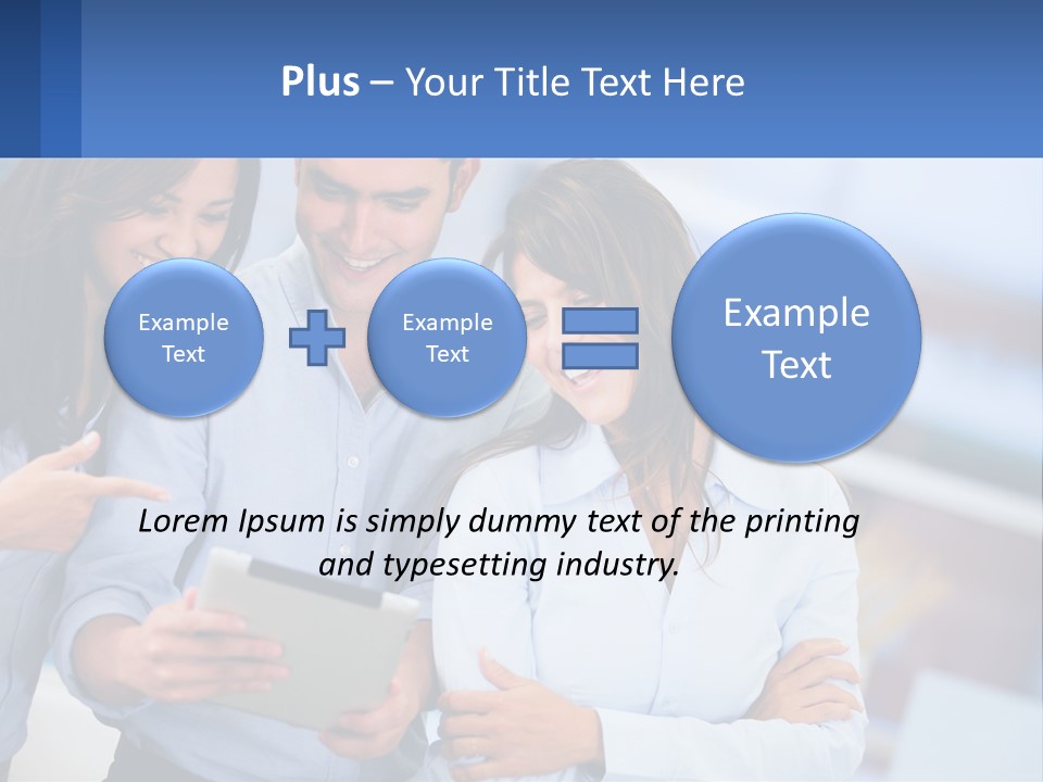 A Group Of People Looking At A Tablet PowerPoint Template