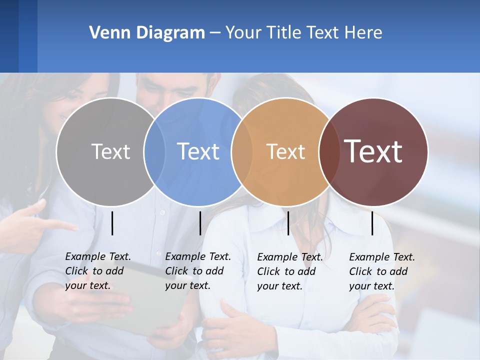 A Group Of People Looking At A Tablet PowerPoint Template