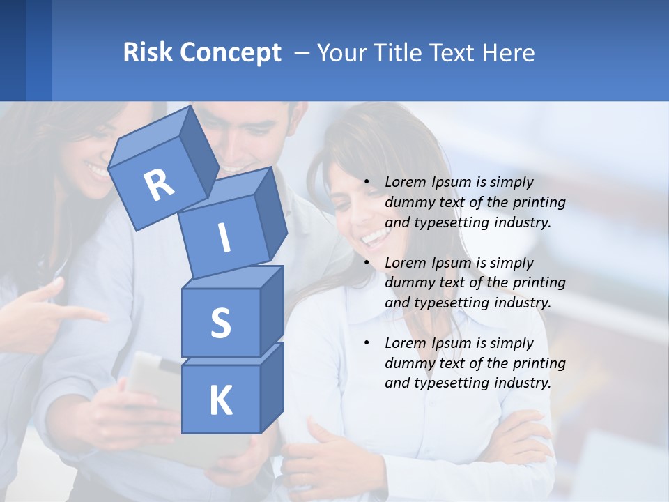 A Group Of People Looking At A Tablet PowerPoint Template