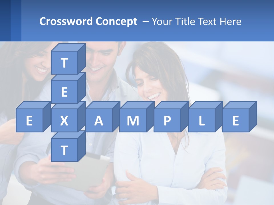 A Group Of People Looking At A Tablet PowerPoint Template
