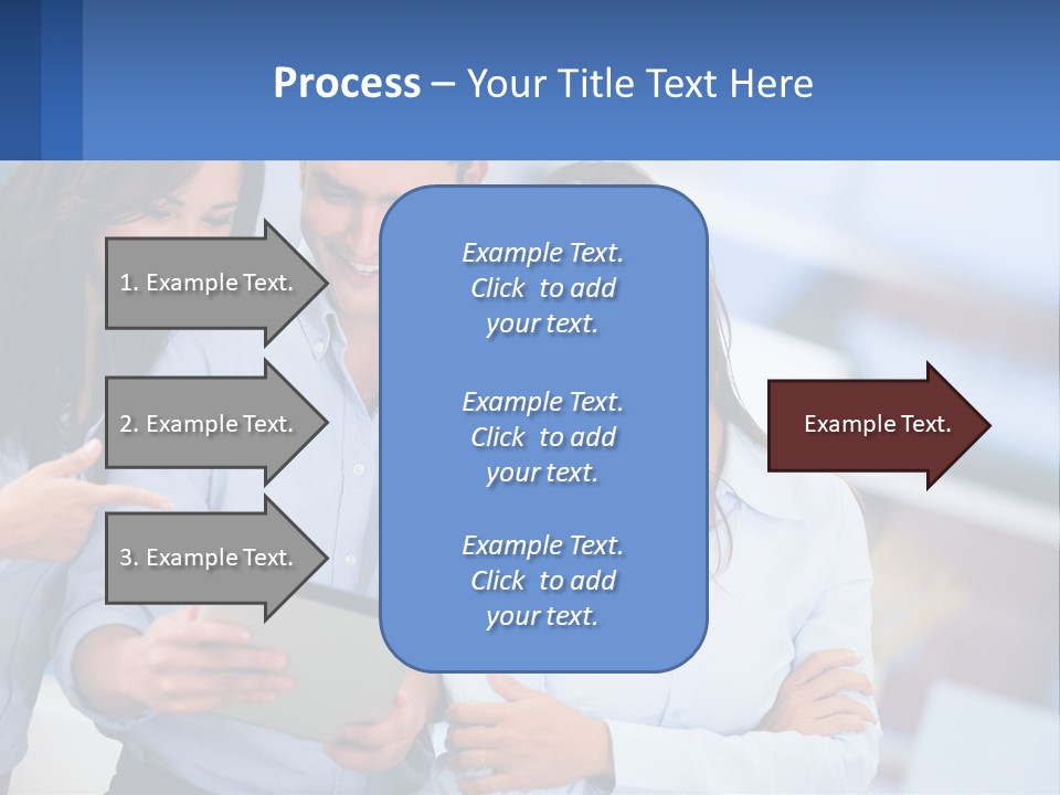 A Group Of People Looking At A Tablet PowerPoint Template