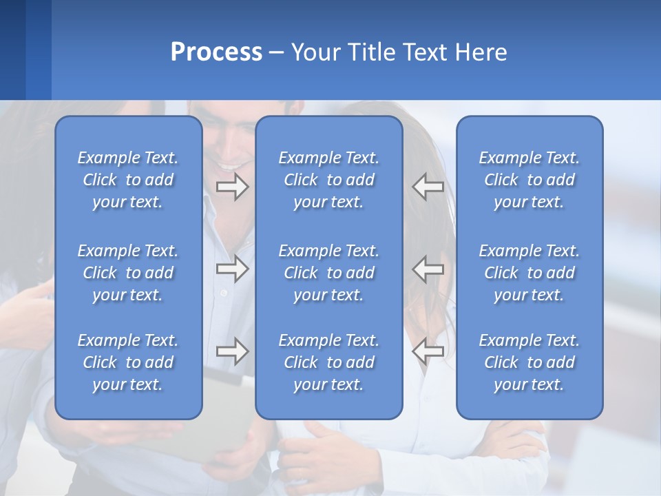 A Group Of People Looking At A Tablet PowerPoint Template