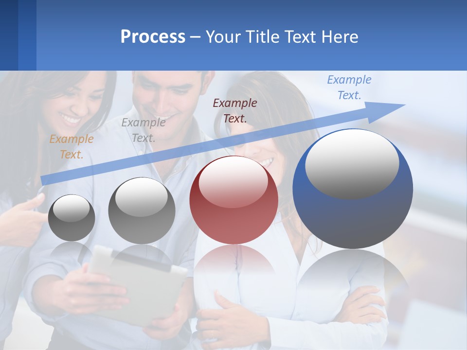 A Group Of People Looking At A Tablet PowerPoint Template