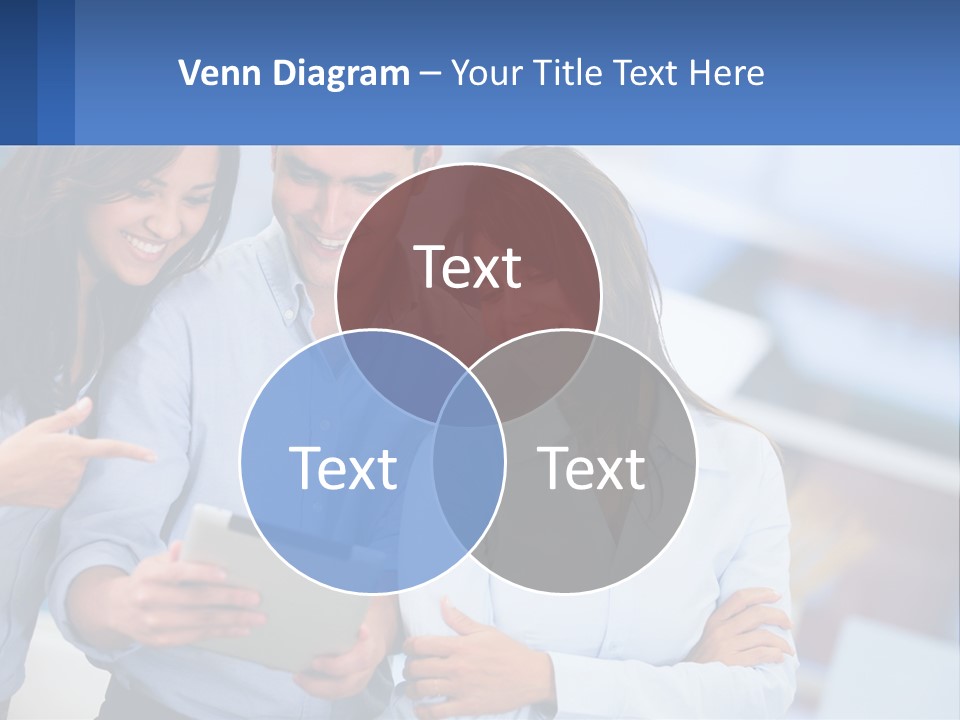 A Group Of People Looking At A Tablet PowerPoint Template