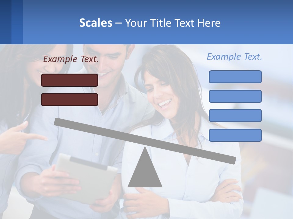 A Group Of People Looking At A Tablet PowerPoint Template