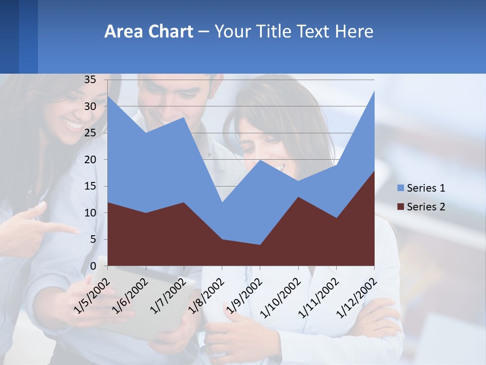 A Group Of People Looking At A Tablet PowerPoint Template