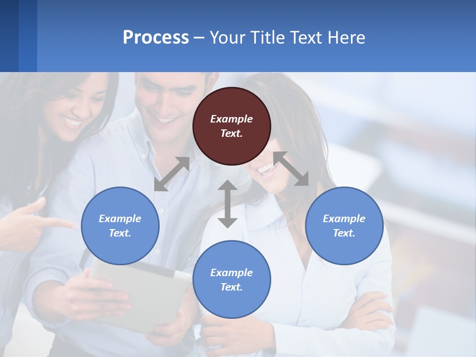 A Group Of People Looking At A Tablet PowerPoint Template