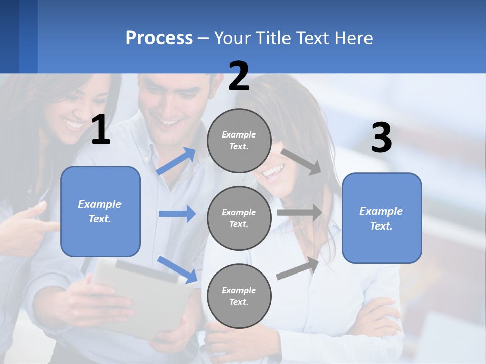 A Group Of People Looking At A Tablet PowerPoint Template
