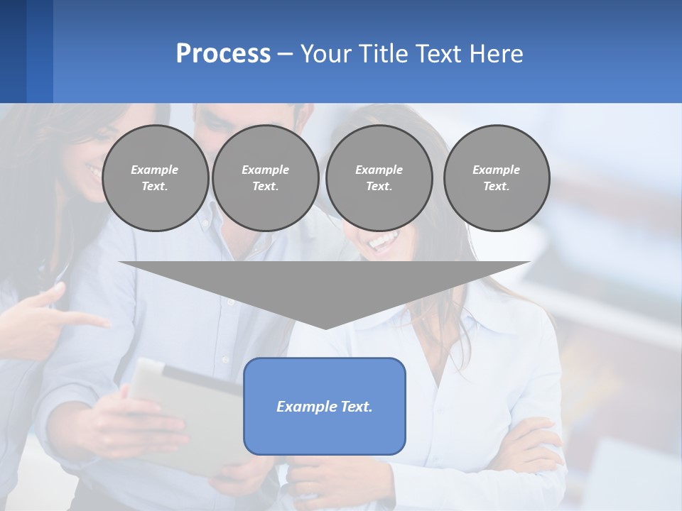 A Group Of People Looking At A Tablet PowerPoint Template