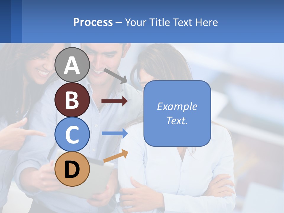 A Group Of People Looking At A Tablet PowerPoint Template