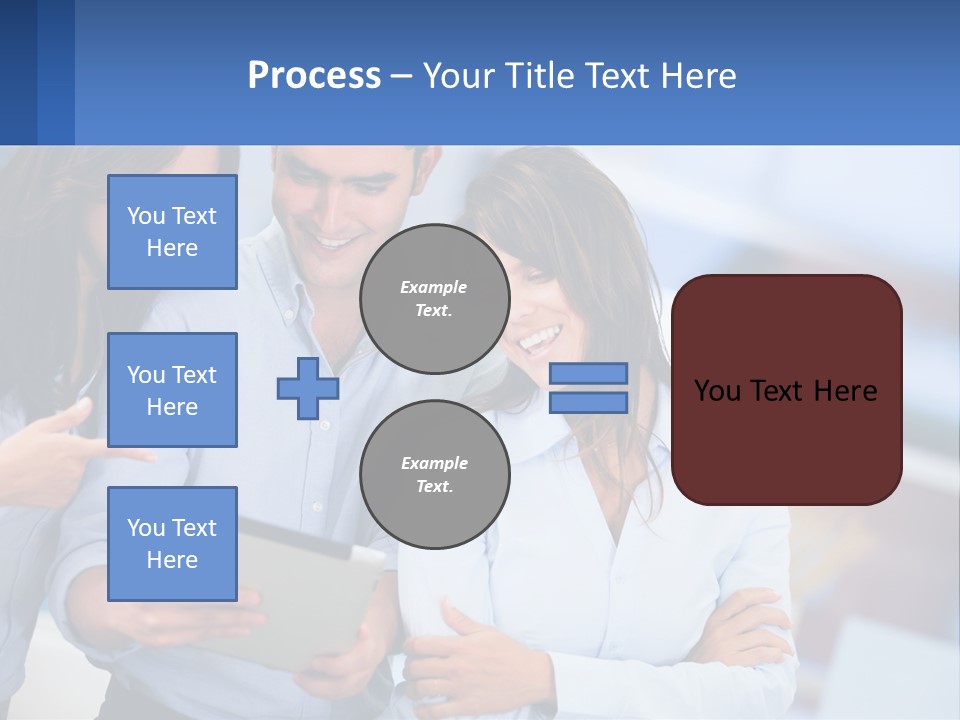 A Group Of People Looking At A Tablet PowerPoint Template