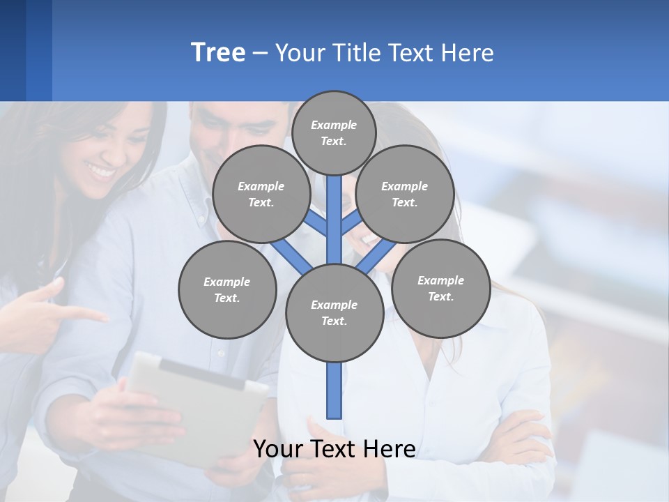 A Group Of People Looking At A Tablet PowerPoint Template