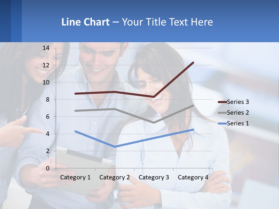 A Group Of People Looking At A Tablet PowerPoint Template
