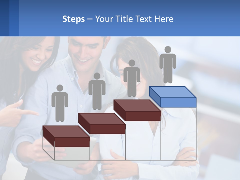 A Group Of People Looking At A Tablet PowerPoint Template