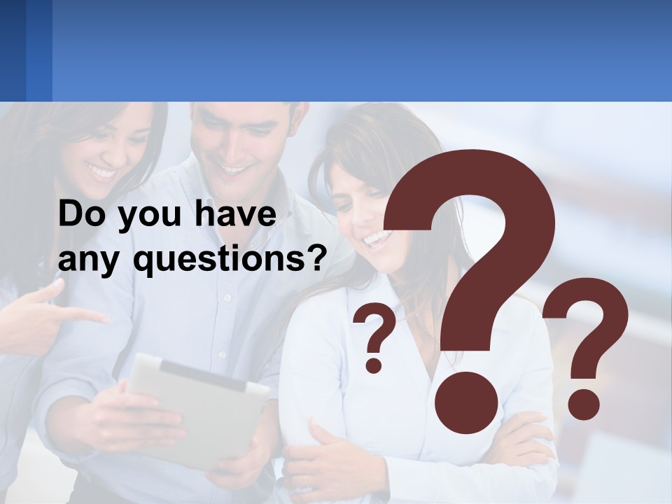 A Group Of People Looking At A Tablet PowerPoint Template