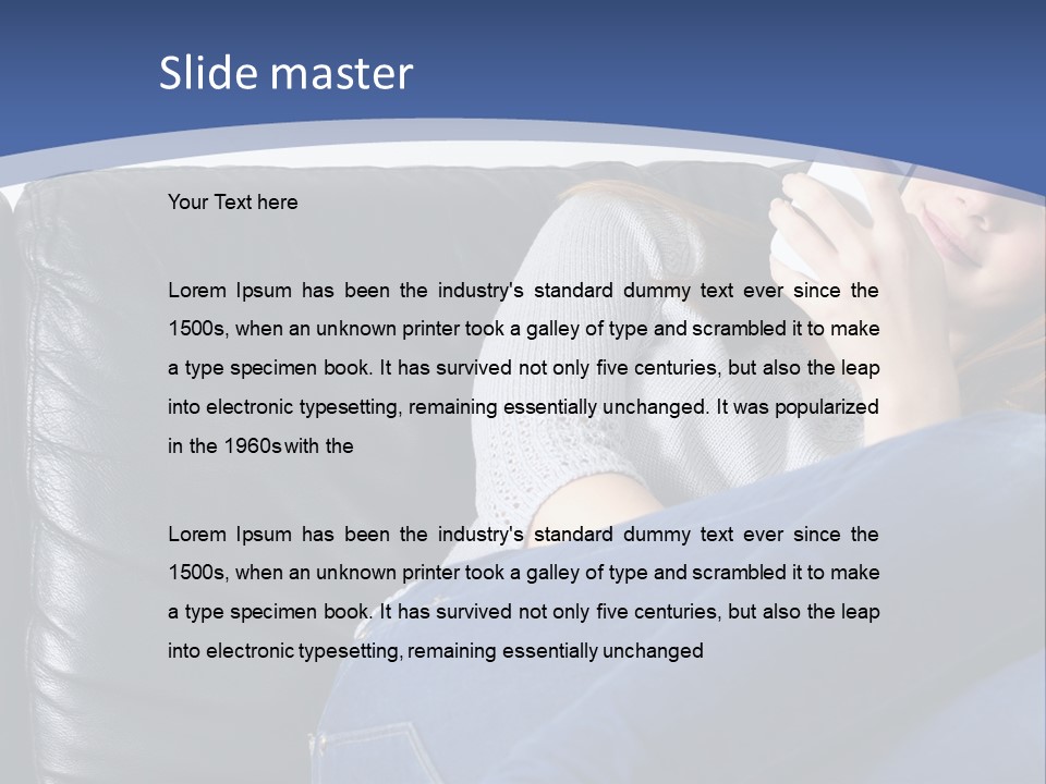 A Woman Sitting On A Couch Holding A Remote Control PowerPoint Template