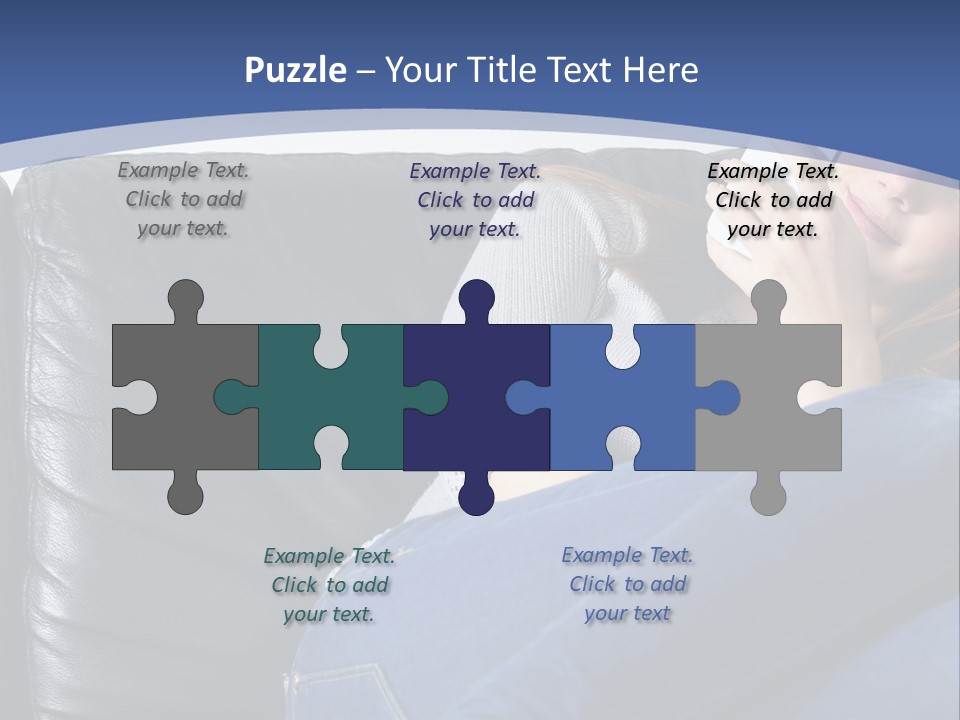 A Woman Sitting On A Couch Holding A Remote Control PowerPoint Template