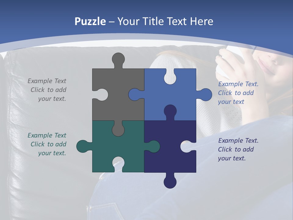 A Woman Sitting On A Couch Holding A Remote Control PowerPoint Template