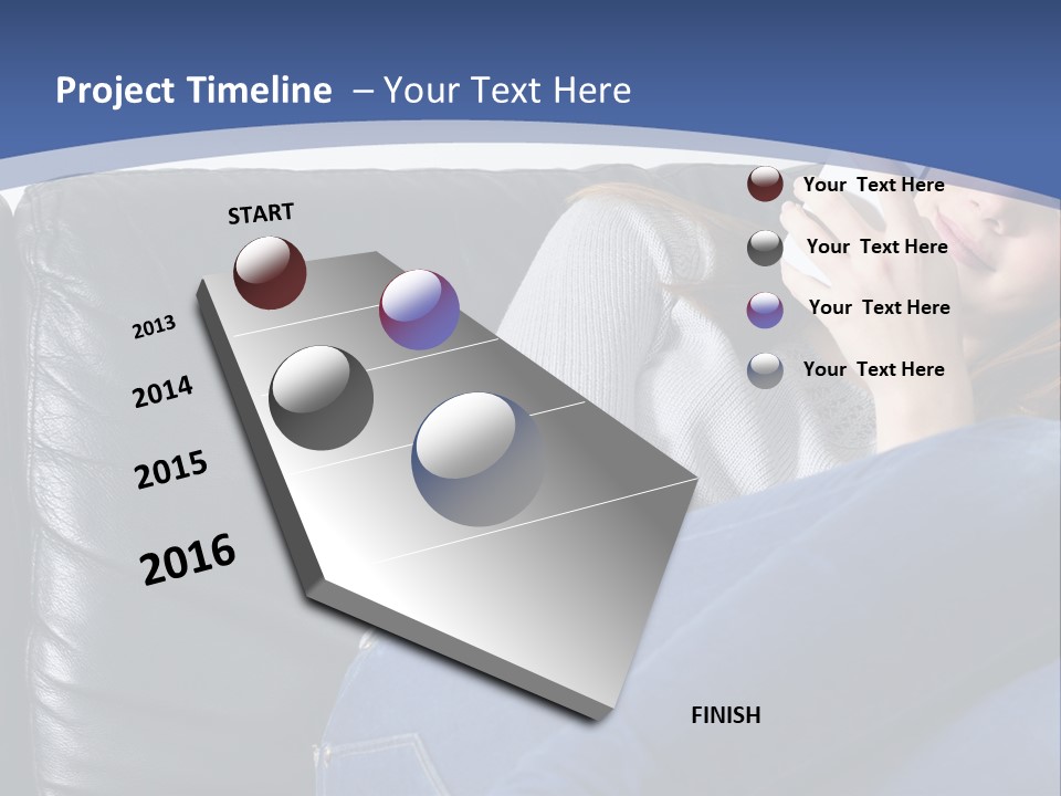 A Woman Sitting On A Couch Holding A Remote Control PowerPoint Template