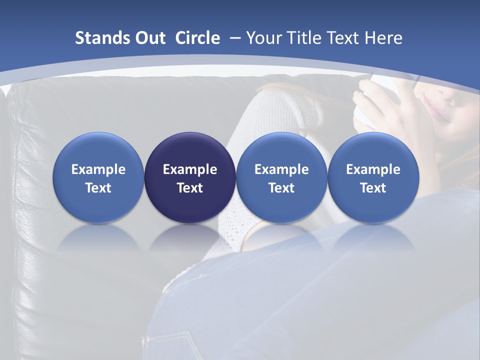 A Woman Sitting On A Couch Holding A Remote Control PowerPoint Template