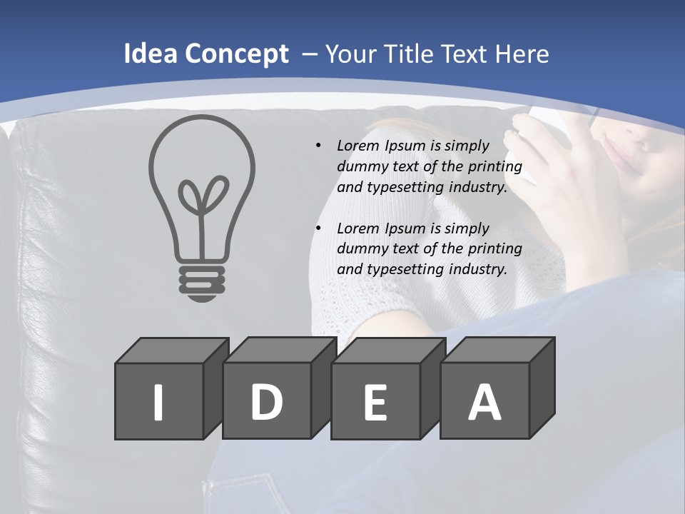 A Woman Sitting On A Couch Holding A Remote Control PowerPoint Template