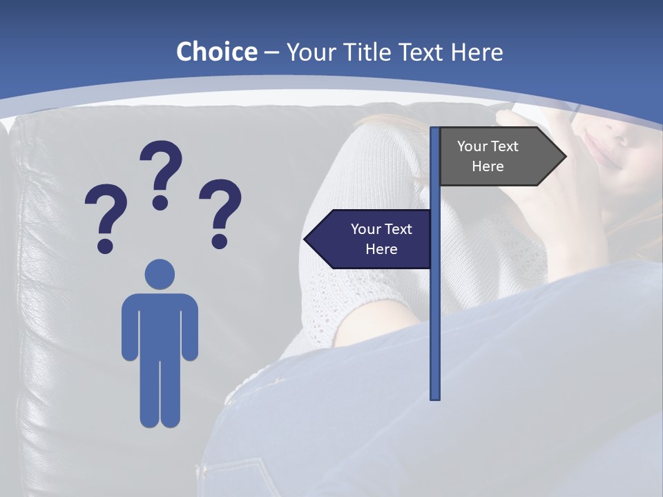 A Woman Sitting On A Couch Holding A Remote Control PowerPoint Template