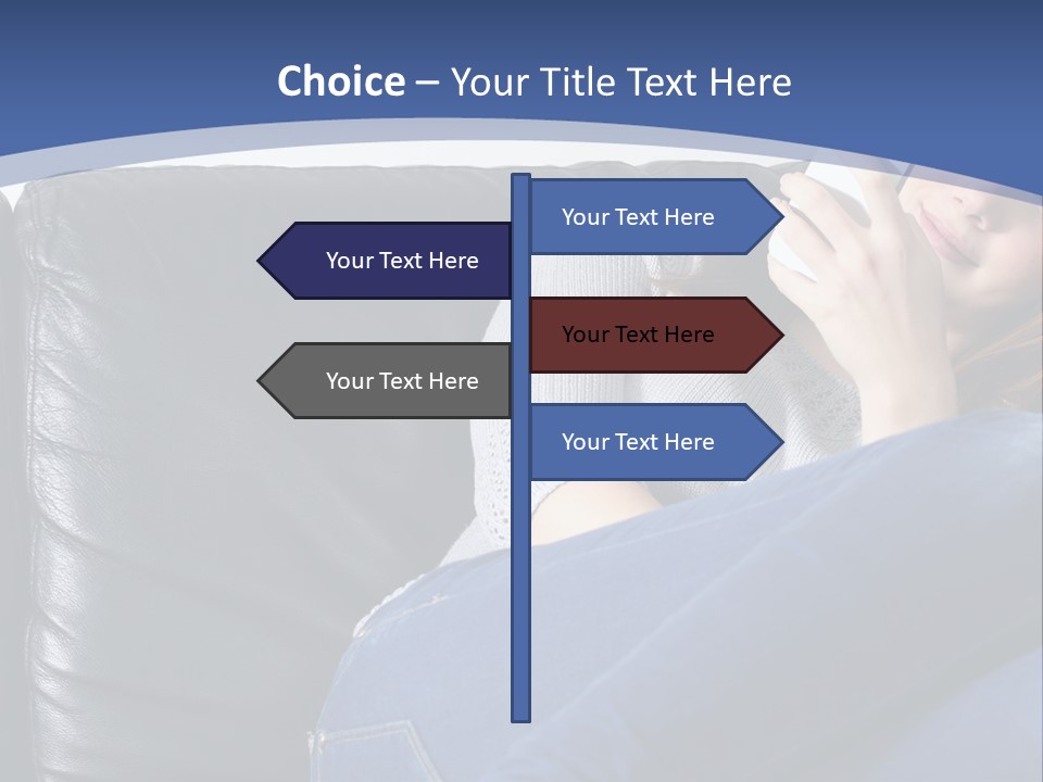 A Woman Sitting On A Couch Holding A Remote Control PowerPoint Template