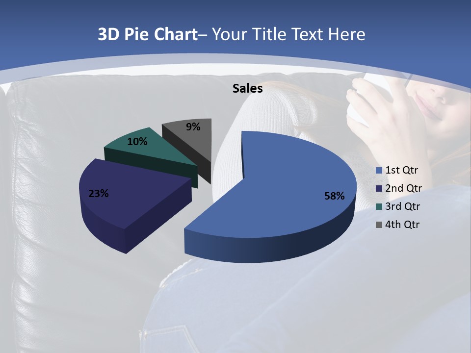 A Woman Sitting On A Couch Holding A Remote Control PowerPoint Template