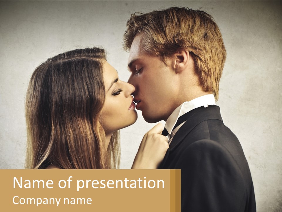 A Man And A Woman Kissing Each Other PowerPoint Template