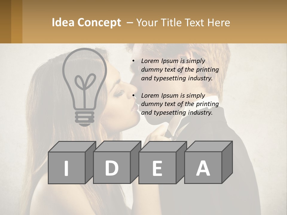 A Man And A Woman Kissing Each Other PowerPoint Template