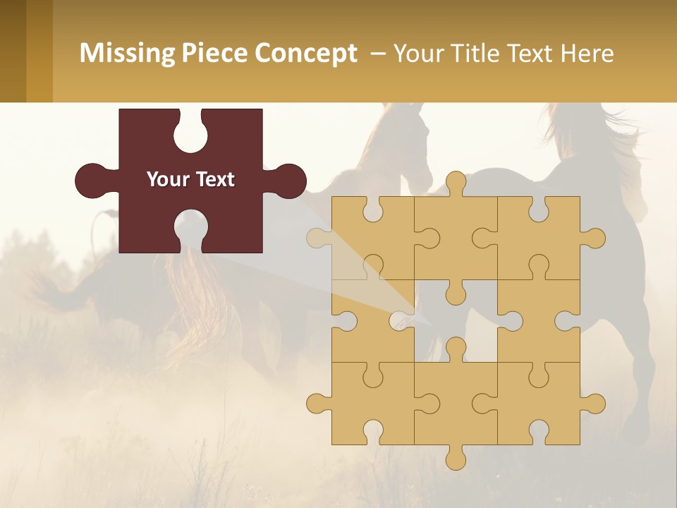 A Man Riding On The Back Of A Brown Horse PowerPoint Template