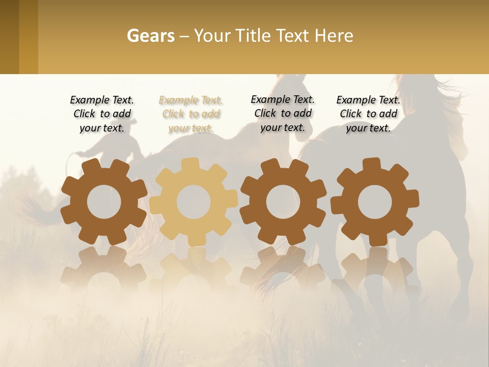 A Man Riding On The Back Of A Brown Horse PowerPoint Template