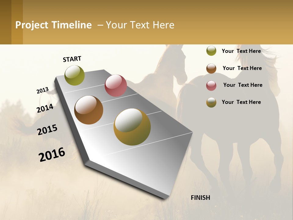 A Man Riding On The Back Of A Brown Horse PowerPoint Template