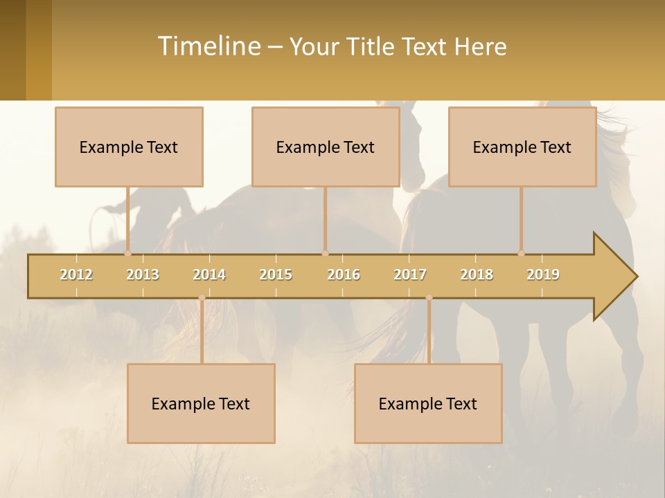 A Man Riding On The Back Of A Brown Horse PowerPoint Template