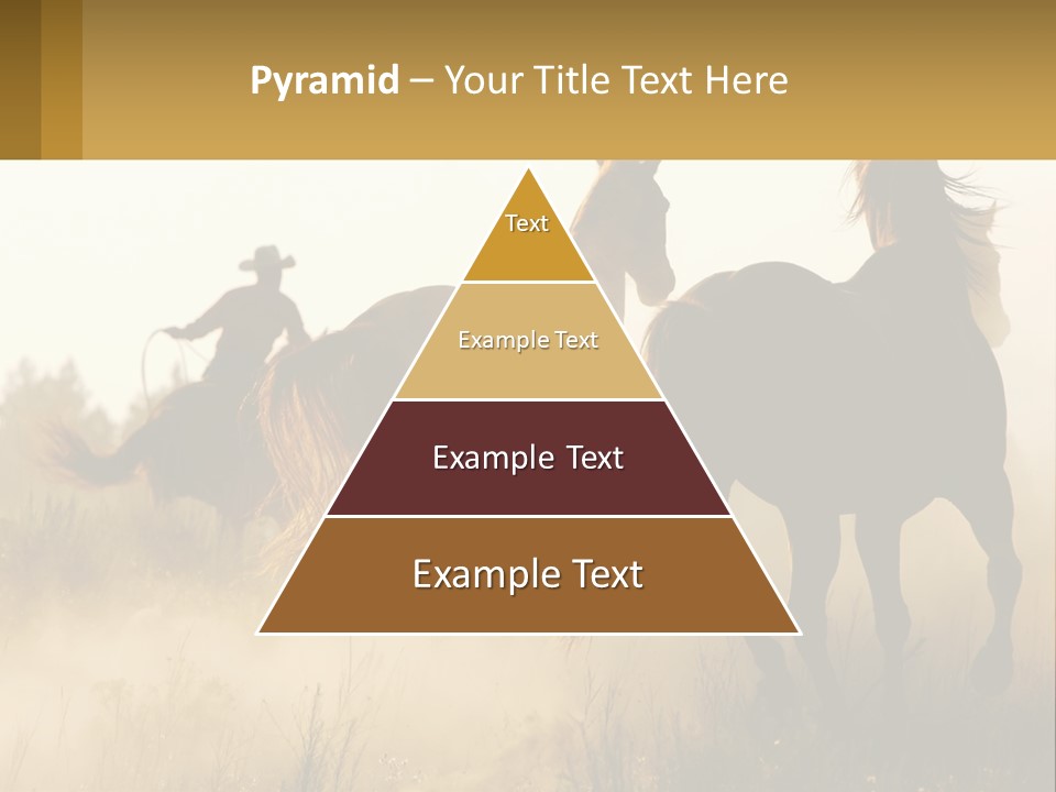 A Man Riding On The Back Of A Brown Horse PowerPoint Template