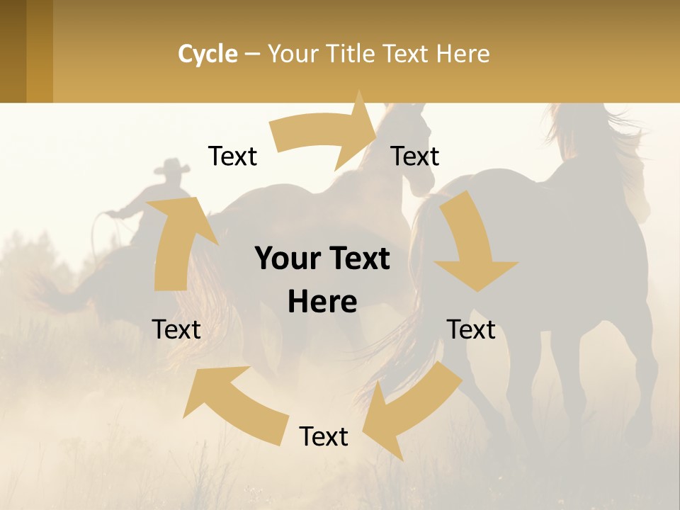 A Man Riding On The Back Of A Brown Horse PowerPoint Template