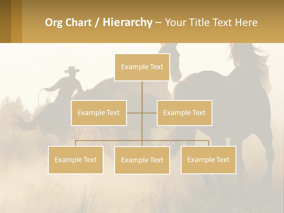 A Man Riding On The Back Of A Brown Horse PowerPoint Template